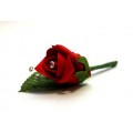 5 Wedding Rose Bud Buttonholes with Diamante Spray and Pin ( 5 + Colours to Select from )